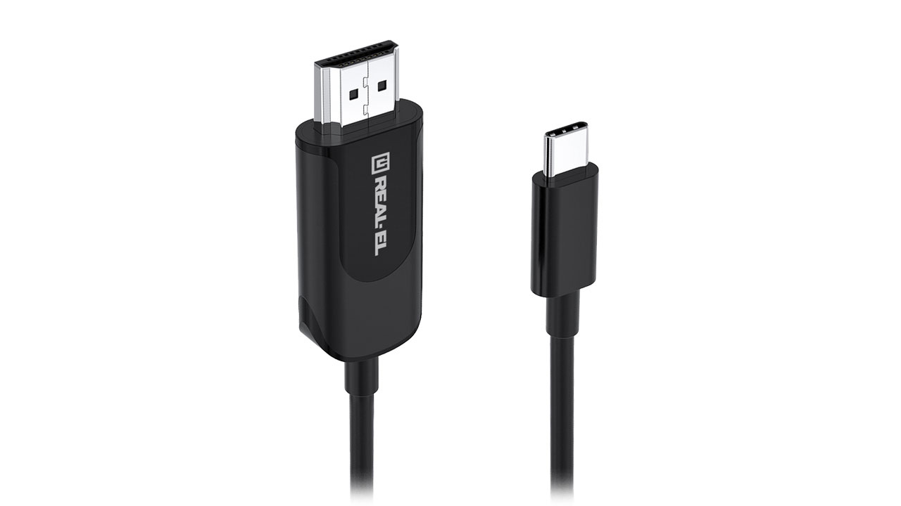 Кабель USB Type C to HDMI, REAL-EL CHD-180, 4K 60Hz, 1.8 м - зображення 2