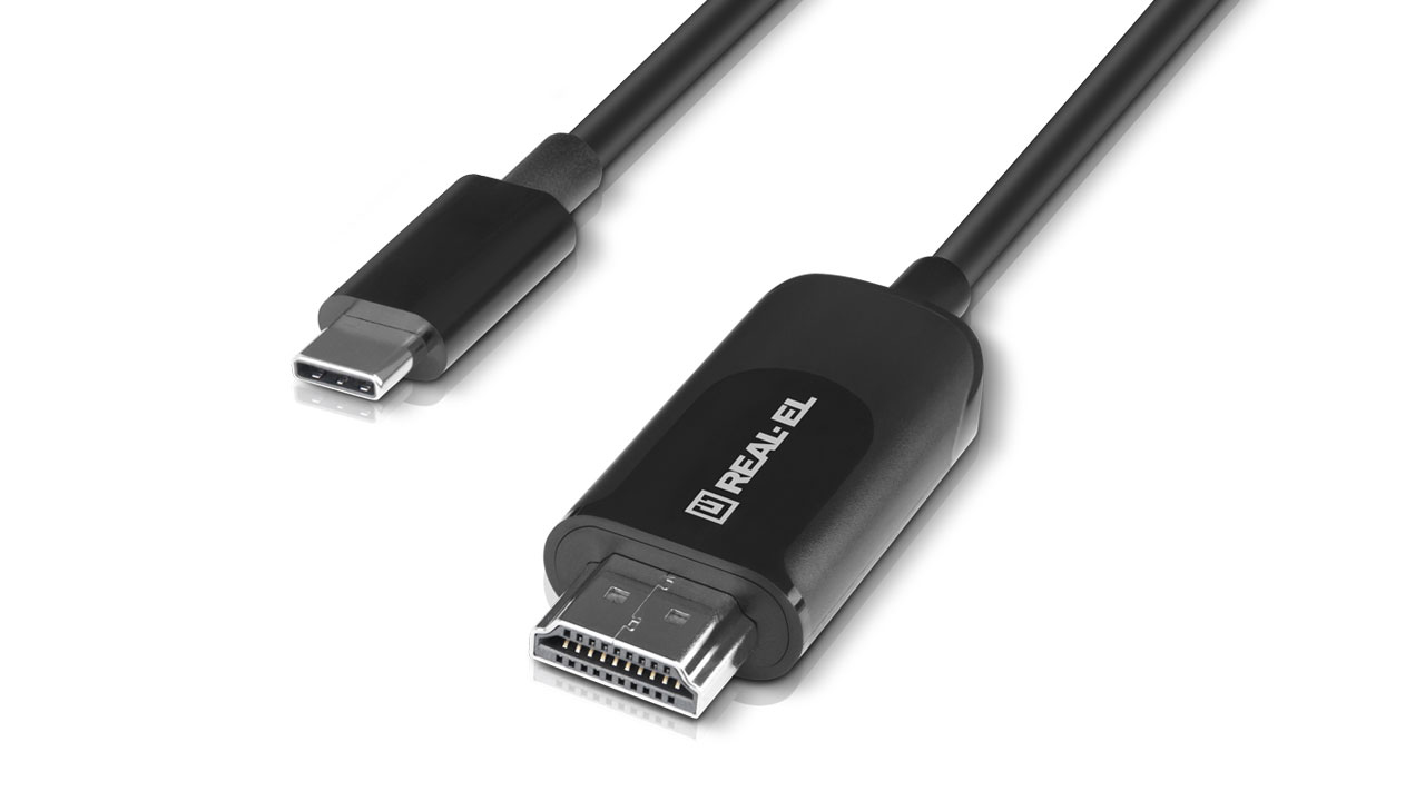 Кабель USB Type C to HDMI, REAL-EL CHD-180, 4K 60Hz, 1.8 м - зображення 3