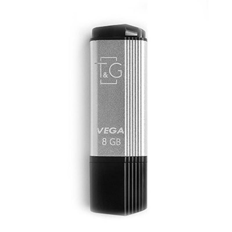 Флеш пам'ять USB 8 Gb T&G 121 Vega series Silver USB 2.0 - зображення 1