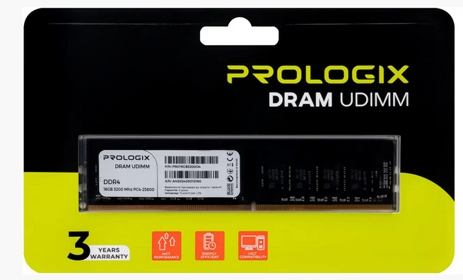 Пам'ять DDR4 RAM_16Gb (1x16Gb) 3200Mhz Prologix (PRO16GB3200D4) - зображення 4