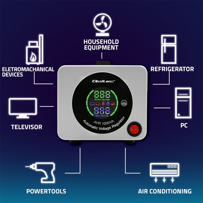 Стабілізатор напруги Qoltec AVR 1000VA - зображення 6