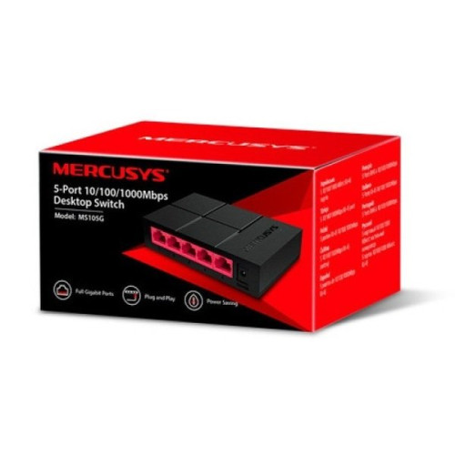 Комутатор Switch Mercusys MS105G, 5-port - зображення 4