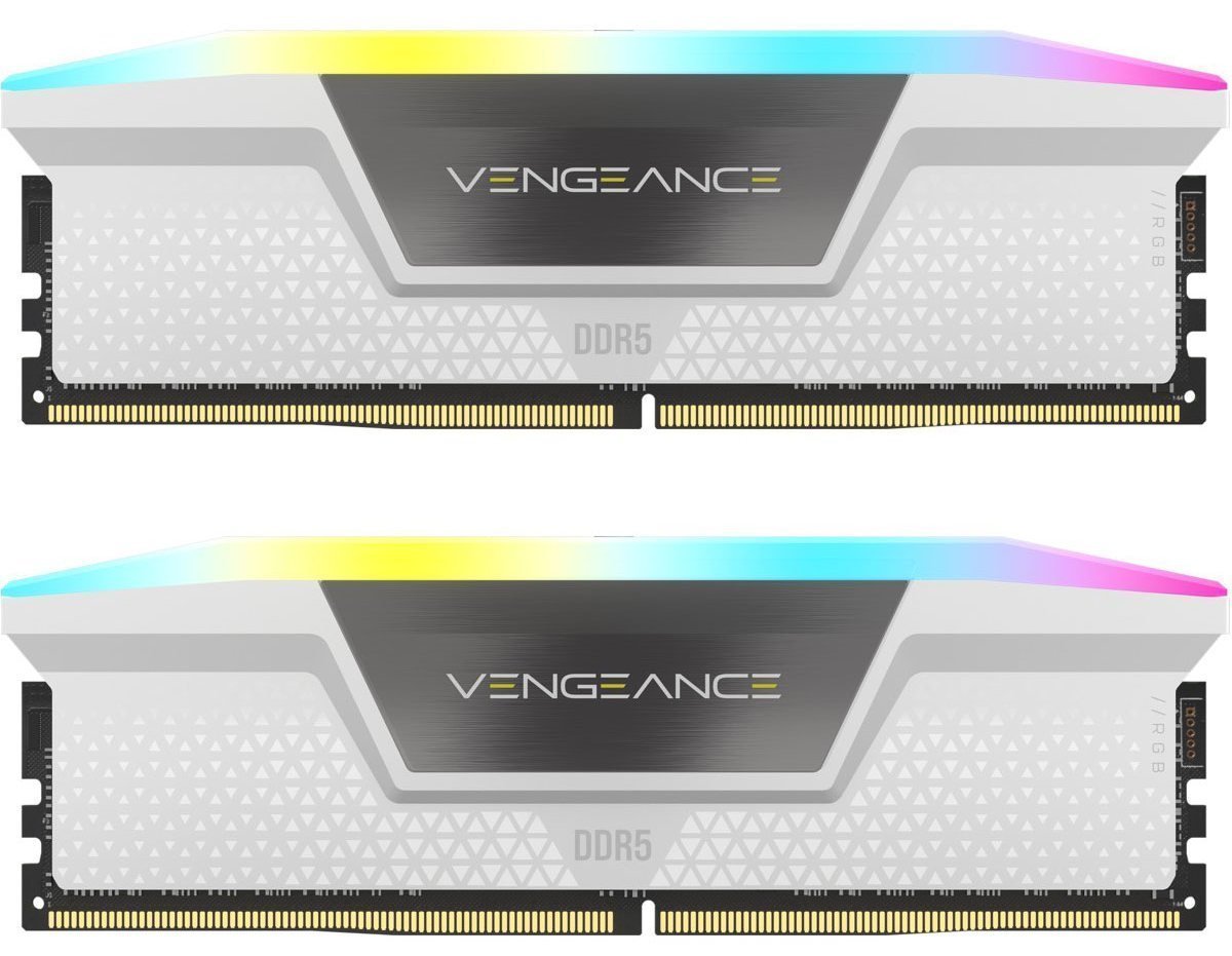 Пам'ять DDR5 RAM_32Gb (2x16Gb) 5200Mhz Corsair Vengeance RGB White (CMH32GX5M2B5200C40W) - зображення 1