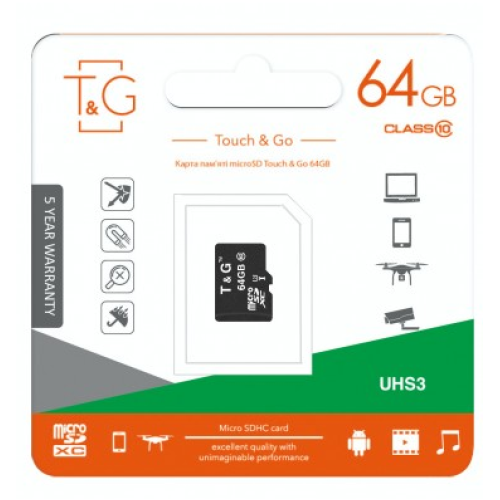 MicroSDXC 64 Gb Touch & Go class 10 UHS-I\/U3 - зображення 2