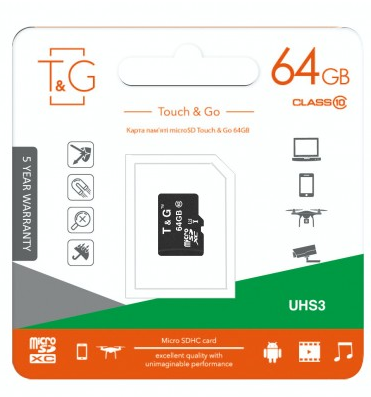 MicroSDXC 64 Gb Touch & Go class 10 UHS-I\/U3 - зображення 2