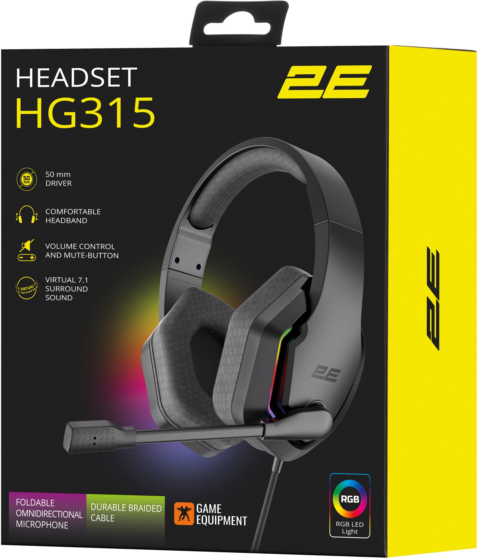 Гарнітура 2E Gaming HG315 RGB USB 7.1 Black (2E-HG315BK-7.1) - зображення 8