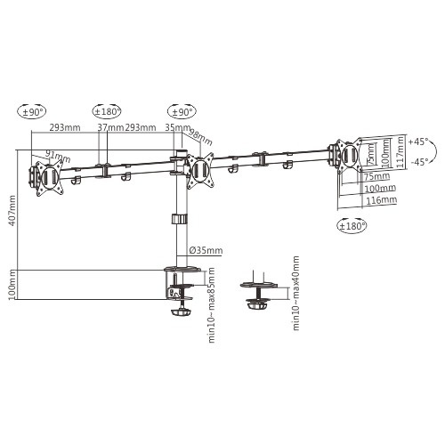 Настільне кріплення Gembird MA-D3-01 - зображення 2