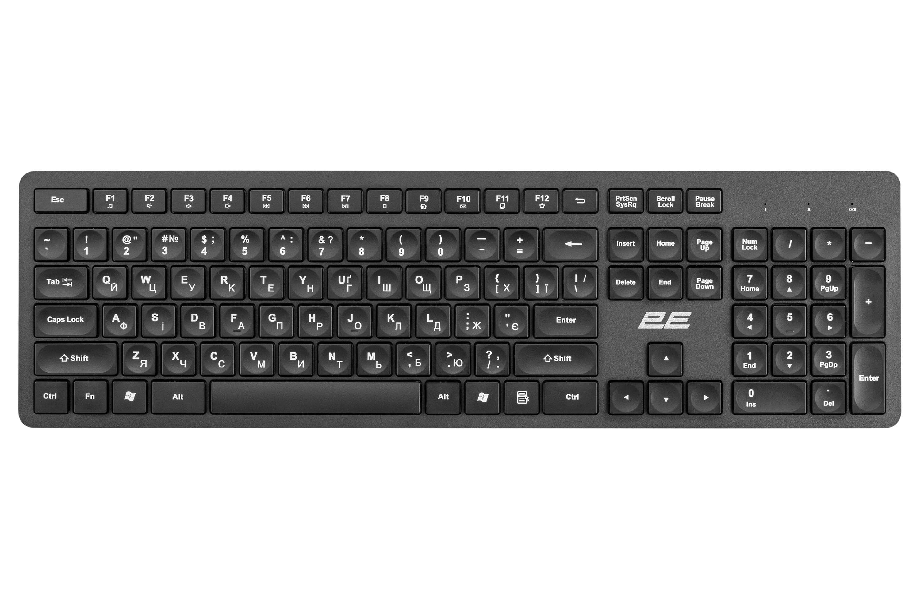 Клавіатура 2E KS260 WL Black (2E-KS260WB) - зображення 1