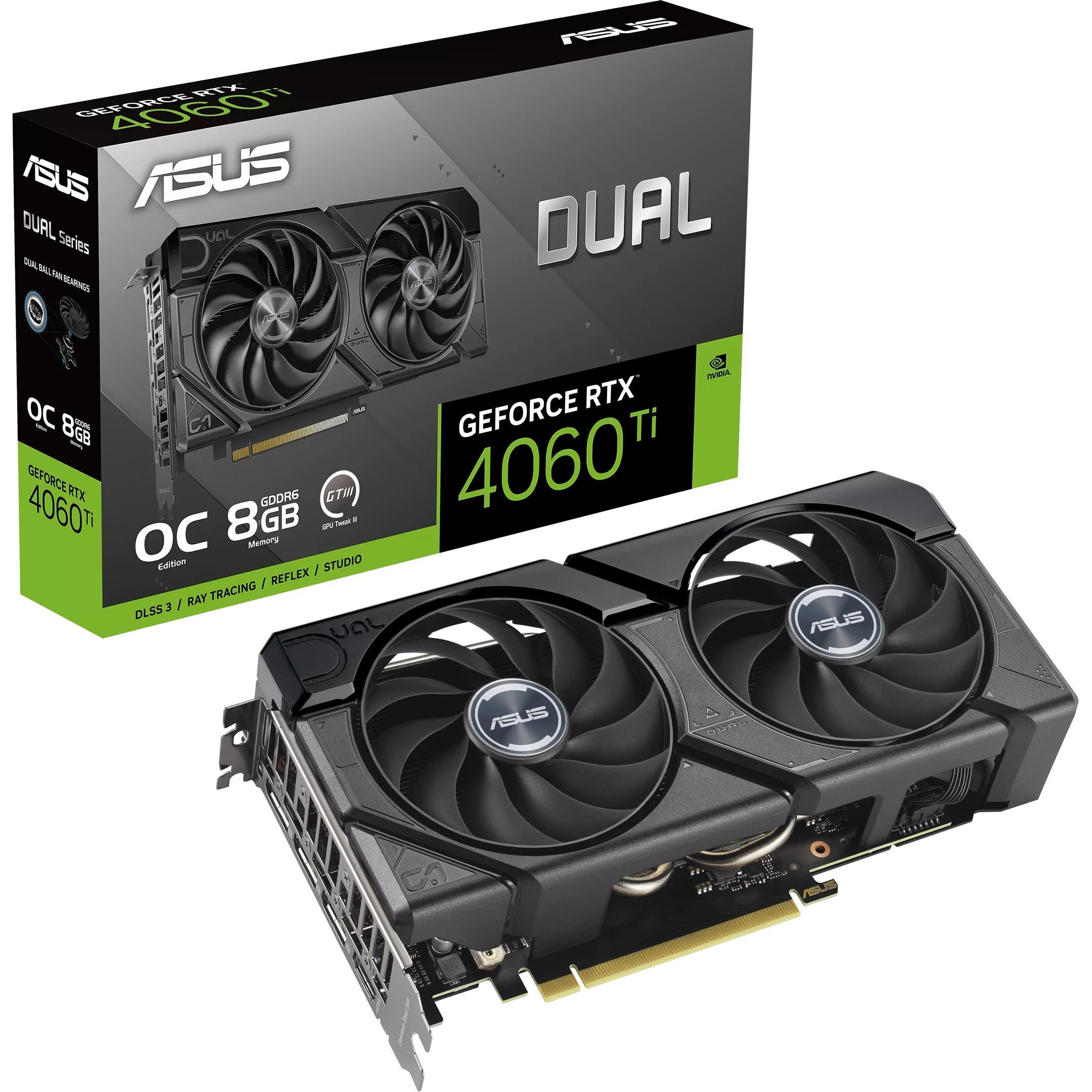 Відеокарта GeForce RTX 4060 Ti 8 GDDR6 OC Asus DUAL EVO OC (DUAL-RTX4060TI-O8G-EVO) - зображення 1