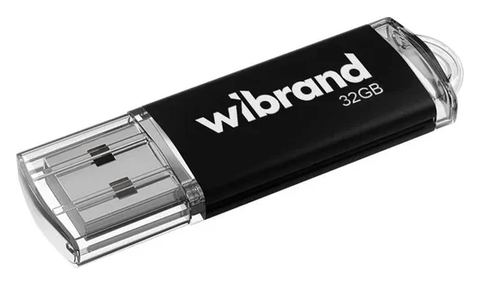 Флеш пам'ять USB 32 Gb Wibrand Cougar Black USB 2.0, пластик - зображення 1