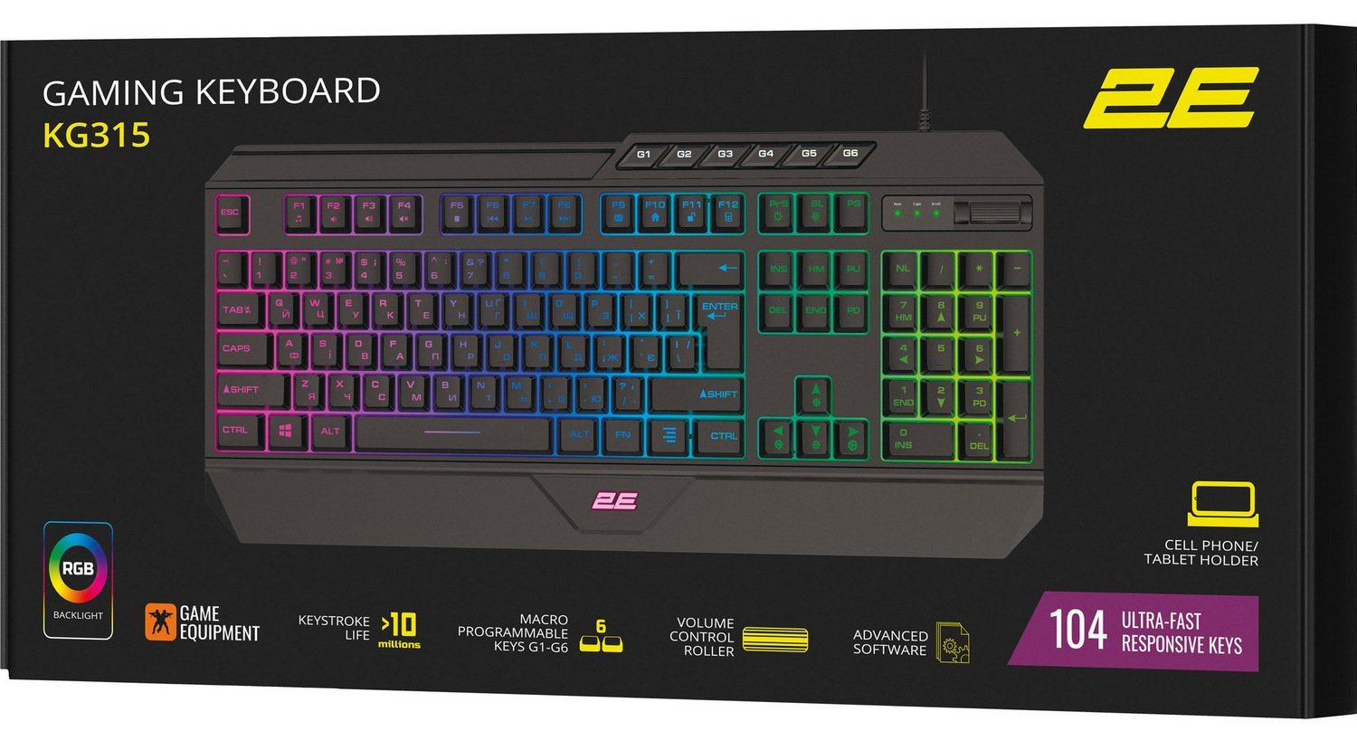 Клавіатура 2E Gaming KG315 RGB Black (2E-KG315UBK) - зображення 7