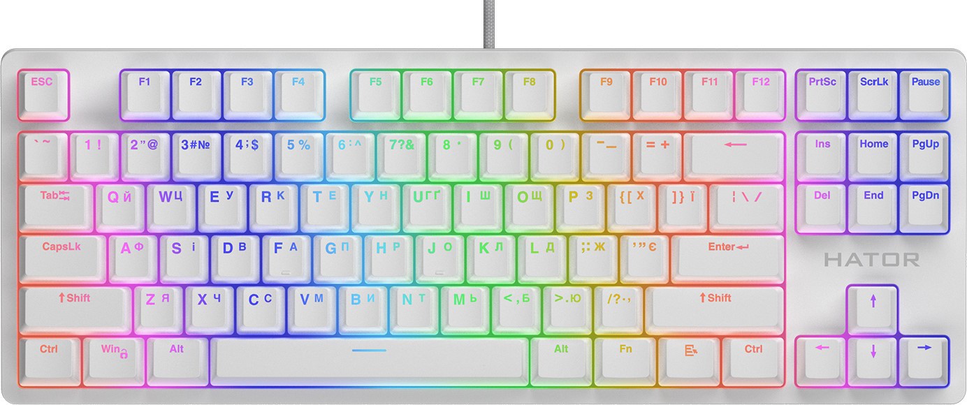 Клавіатура Hator Rockfall 2 Mecha TKL Orange USB White (HTK-521) - зображення 1