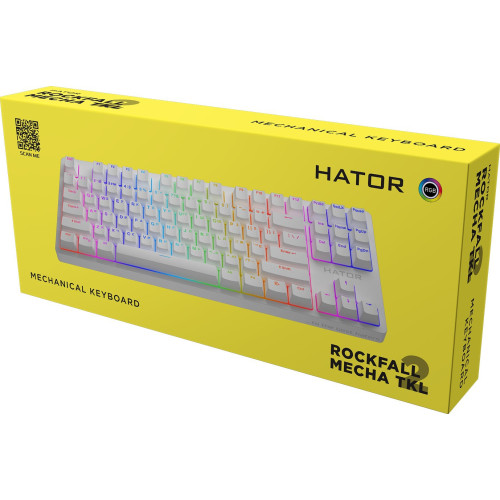 Клавіатура Hator Rockfall 2 Mecha TKL Orange USB White (HTK-521) - зображення 10