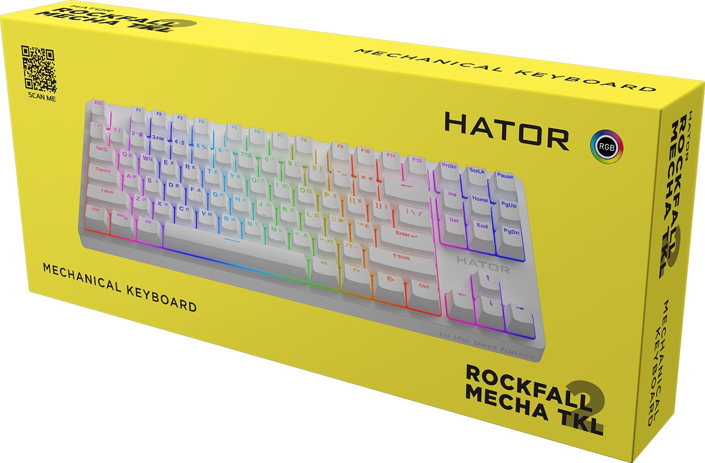 Клавіатура Hator Rockfall 2 Mecha TKL Orange USB White (HTK-521) - зображення 10