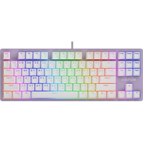 Клавіатура Hator Rockfall 2 Mecha TKL Orange USB White (HTK-521) - зображення 7