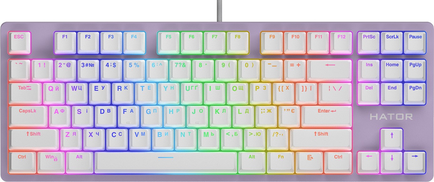 Клавіатура Hator Rockfall 2 Mecha TKL Orange USB White (HTK-521) - зображення 7