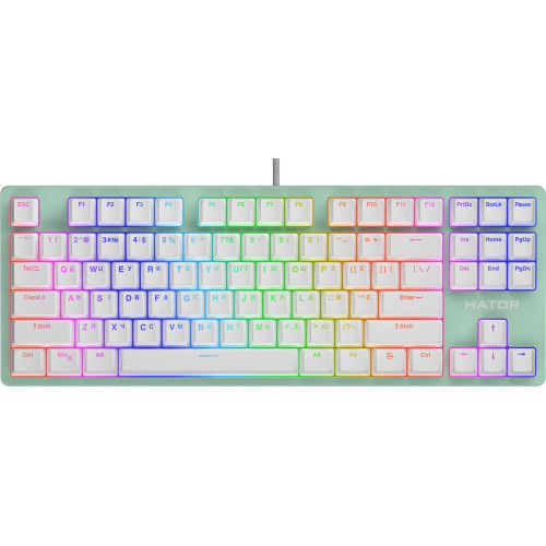 Клавіатура Hator Rockfall 2 Mecha TKL Orange USB White (HTK-521) - зображення 8