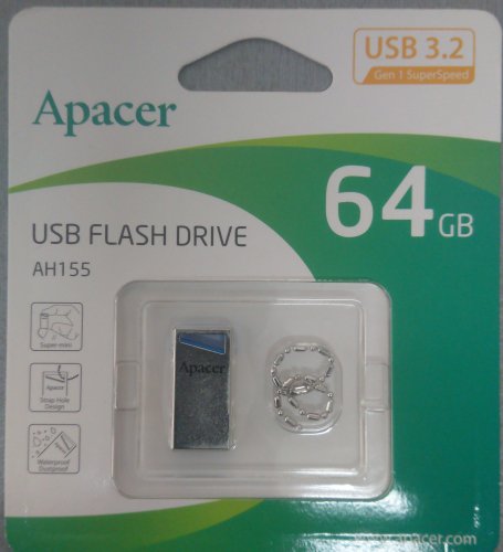 Флеш пам'ять USB 64 Gb Apacer AH155 USB3.0, метал - зображення 3