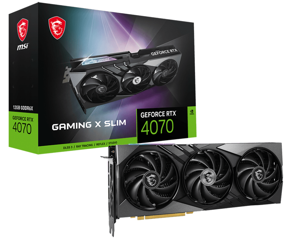 Відеокарта GeForce RTX 4070 12 GDDR6X MSI GAMING X SLIM (RTX 4070 12G GAMING X SLIM) - зображення 1