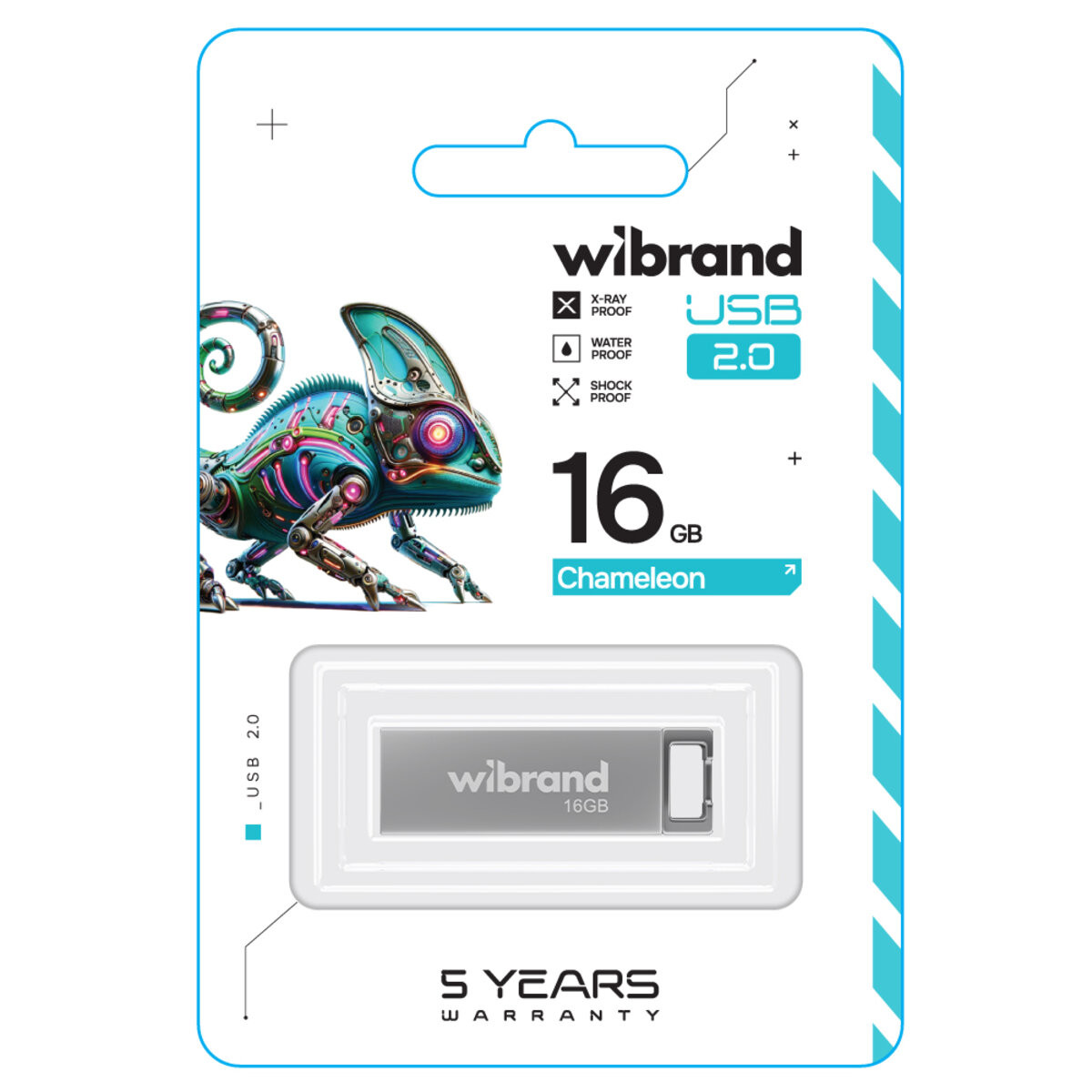 Флеш пам'ять USB 16Gb Wibrand Chameleon Silver USB 2.0 - зображення 2