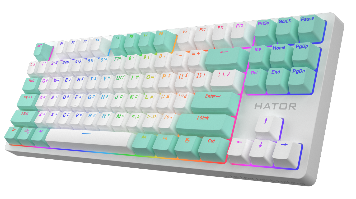 Клавіатура Hator Rockfall 2 Mecha TKL Signature Edition White\/Mint (HTK-521-WWM) - зображення 3