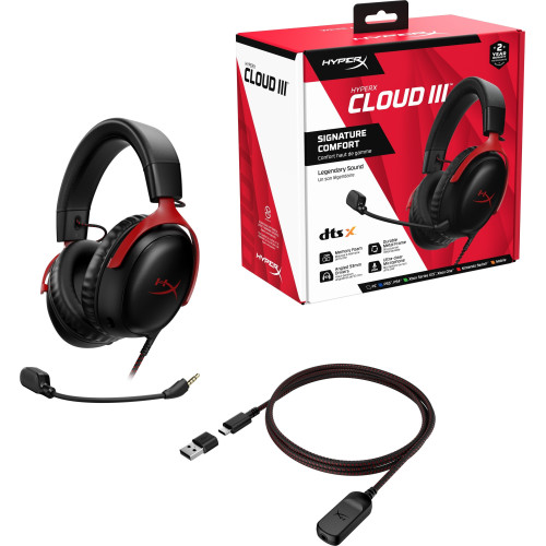 Гарнітура HyperX Cloud III Black-Red (727A9AA) - зображення 8