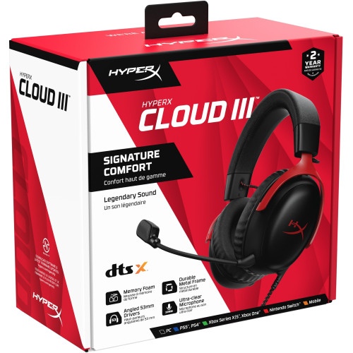 Гарнітура HyperX Cloud III Black-Red (727A9AA) - зображення 9