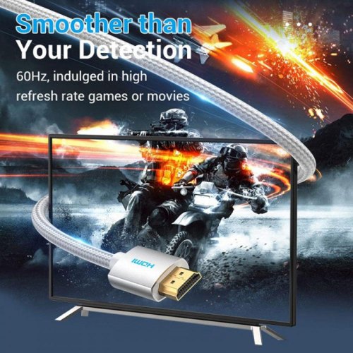 Кабель HDMI to HDMI, 3.0 м. Vention Silver Metal - зображення 4