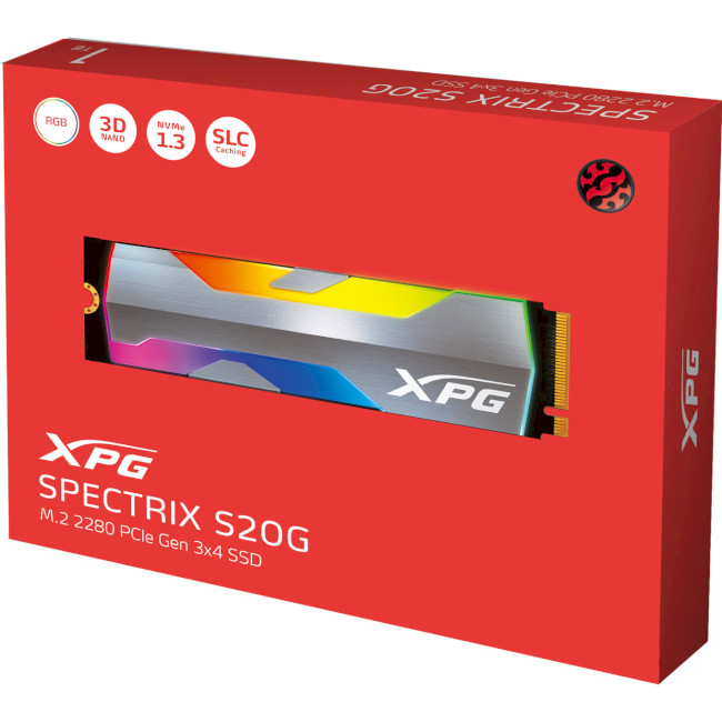 Накопичувач SSD NVMe M.2 500GB A-DATA XPG SPECTRIX S20G RGB (S20G-500G-C) - зображення 4