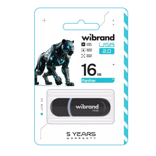 Флеш пам'ять USB 16Gb Wibrand Panther Black USB 2.0 - зображення 2