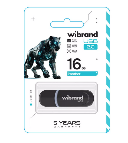 Флеш пам'ять USB 16Gb Wibrand Panther Black USB 2.0 - зображення 2