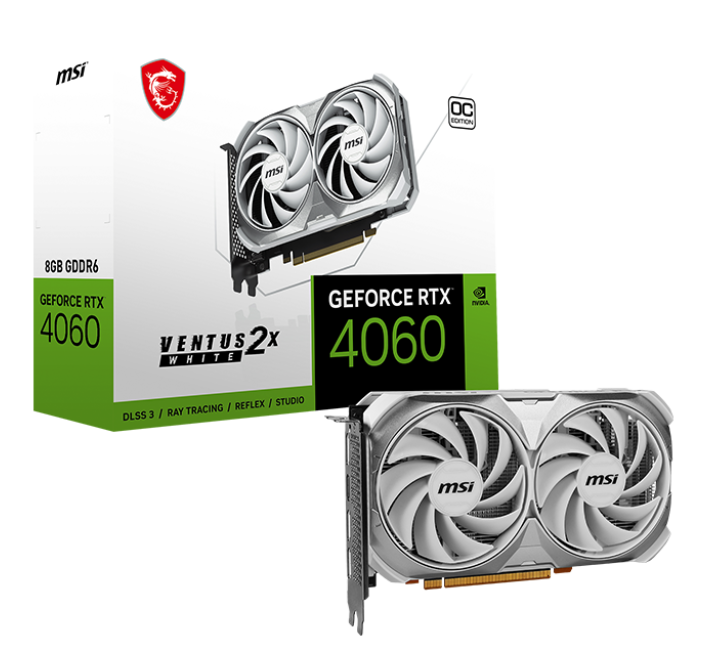 Відеокарта GeForce RTX 4060 8 GDDR6 MSI VENTUS 2X OC White (RTX 4060 VENTUS 2X WHITE 8G OC) - зображення 5