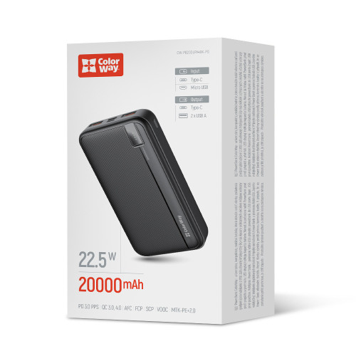 Батарея POWER BANK ColorWay CW-PB200LPA4BK-PD - зображення 4