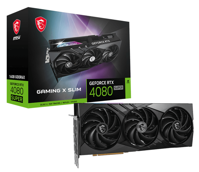 Відеокарта GeForce RTX 4080 Super 16 GDDR6X MSI GAMING X SLIM (RTX 4080 SUPER 16G GAMING X SLIM) - зображення 1