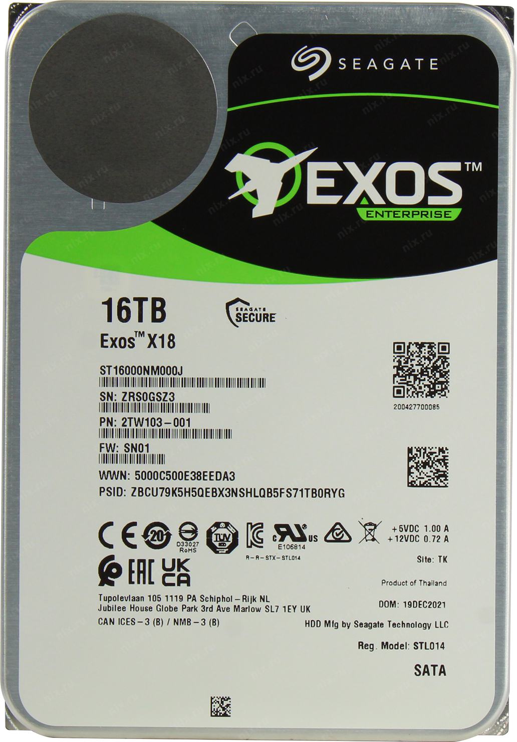 Жорсткий диск HDD 16Tb Seagate EXOS X18 (ST16000NM000J) - зображення 1