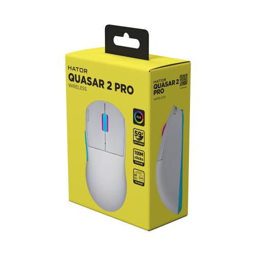 Мишка Hator Quasar 2 Pro Wireless\/Bluetooth\/USB White\/Cyan White (HTM561WC) - зображення 7