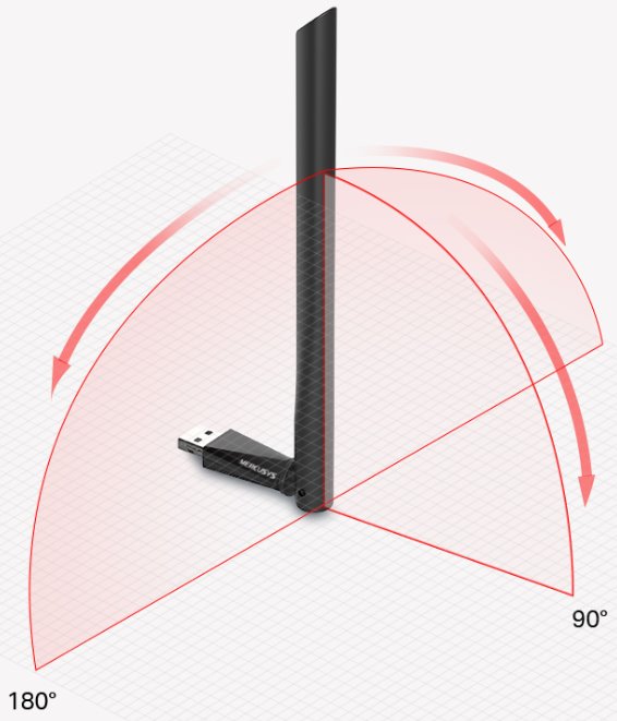 Мережева карта Wireless USB Wi-Fi Mercusys MU6H - зображення 3