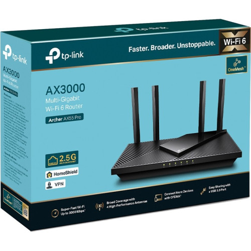 Маршрутизатор WiFi TP-Link Archer AX55 Pro - зображення 4