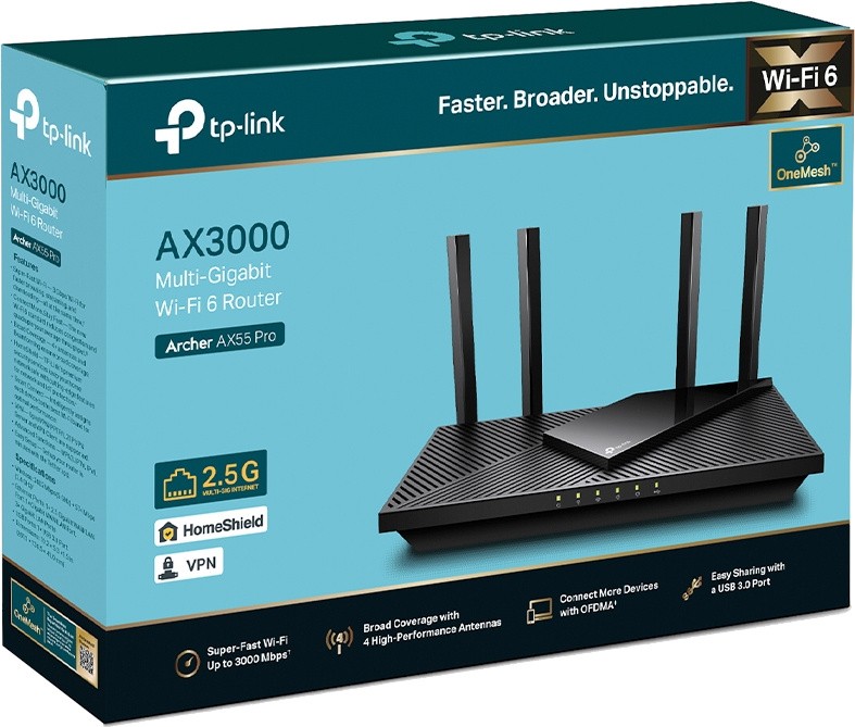 Маршрутизатор WiFi TP-Link Archer AX55 Pro - зображення 4