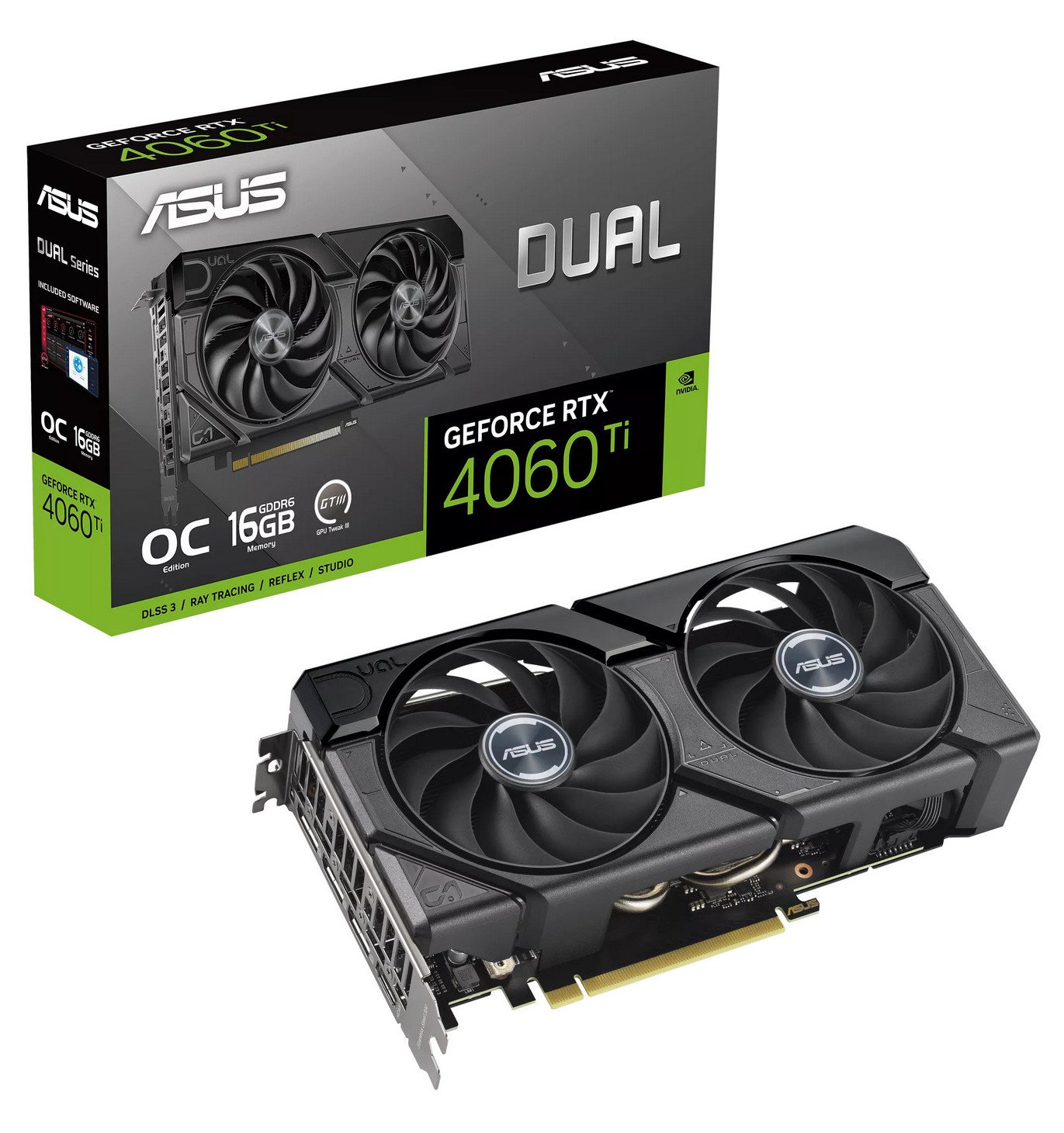 Відеокарта GeForce RTX 4060 Ti 16 GDDR6 OC Asus DUAL EVO OC (DUAL-RTX4060TI-O16G-EVO) - зображення 1