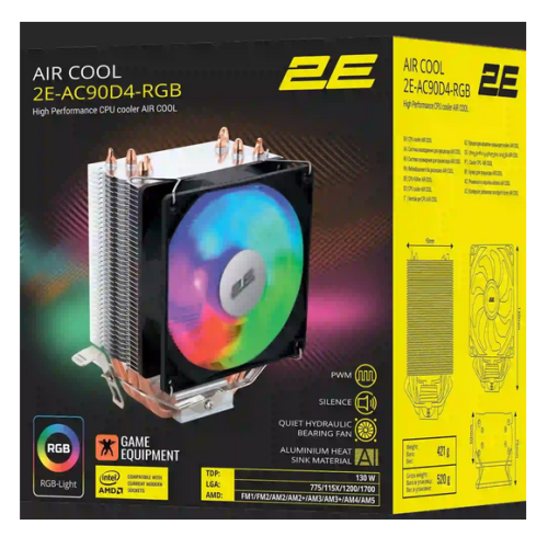 Вентилятор 2E Gaming Air Cool AC90D4 ARGB (2E-AC90D4-ARGB) - зображення 5