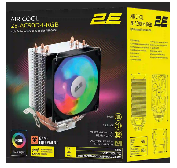 Вентилятор 2E Gaming Air Cool AC90D4 ARGB (2E-AC90D4-ARGB) - зображення 5