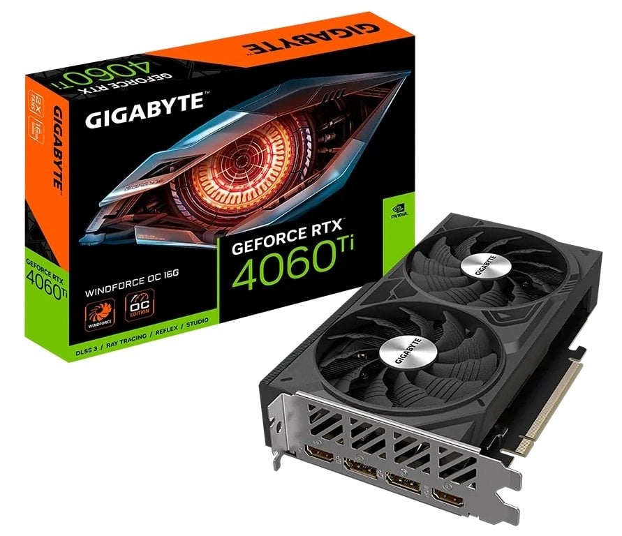 Відеокарта GeForce RTX 4060 Ti 16 GDDR6 Gigabyte WINDFORCE OC (GV-N406TWF2OC-16GD) - зображення 1