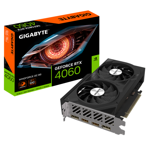 Відеокарта GeForce RTX 4060 8 GDDR6 Gigabyte WINDFORCE OC (GV-N4060WF2OC-8GD) - зображення 1