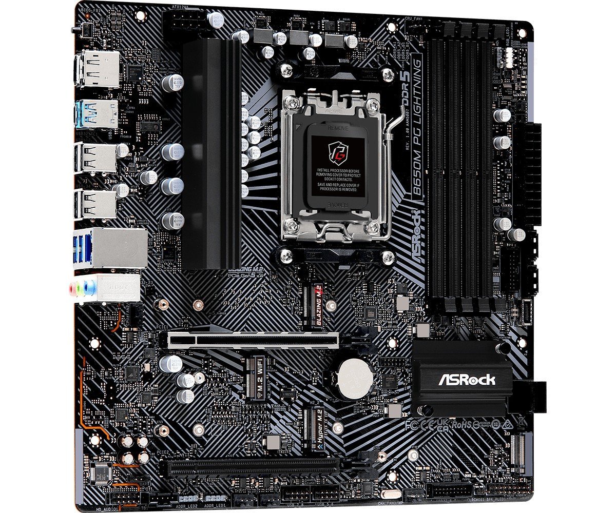 Мат. плата AM5 ASRock B650M PG LIGHTNING - зображення 3