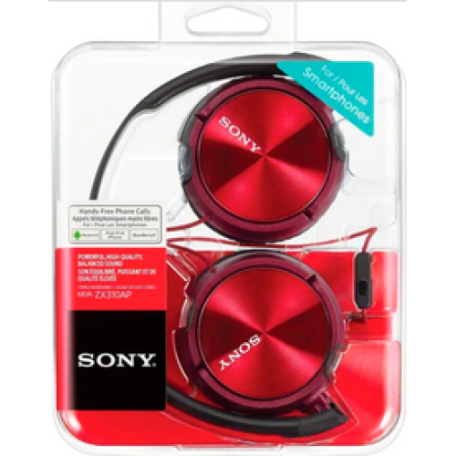 Навушники SONY MDR-ZX310 red-black - зображення 5