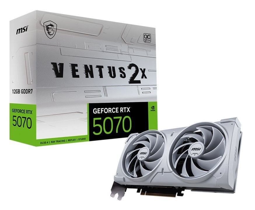 Відеокарта GeForce RTX 5070 12 GDDR7 MSI VENTUS 2X OC (RTX 5070 12G VENTUS 2X OC WHITE) - зображення 1