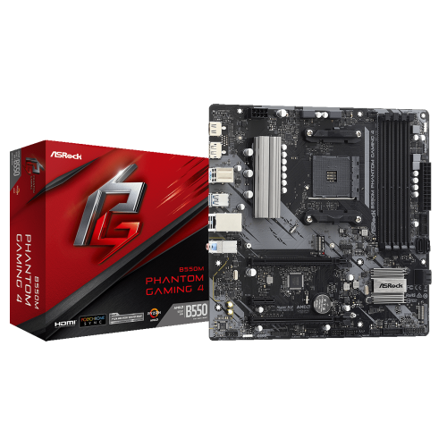 Мат. плата AM4 AsRock B550M PHANTOM GAMING 4 - зображення 1