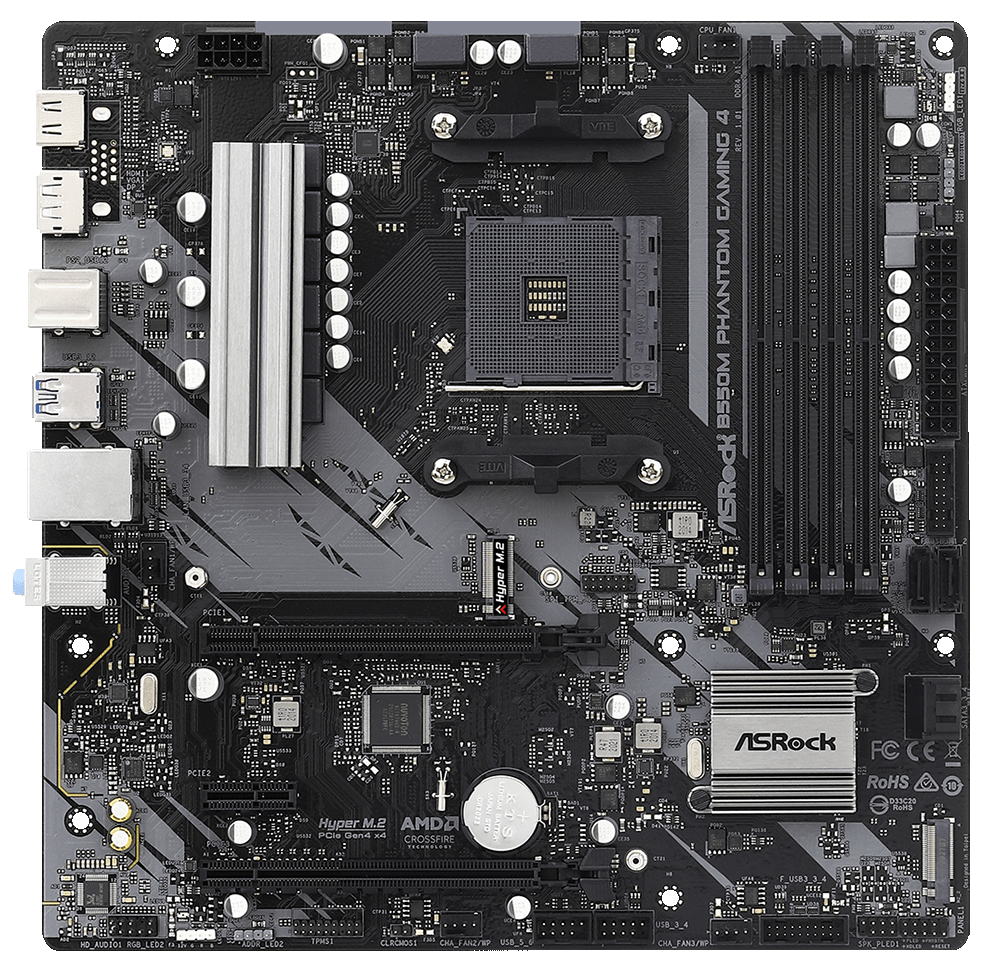 Мат. плата AM4 AsRock B550M PHANTOM GAMING 4 - зображення 2