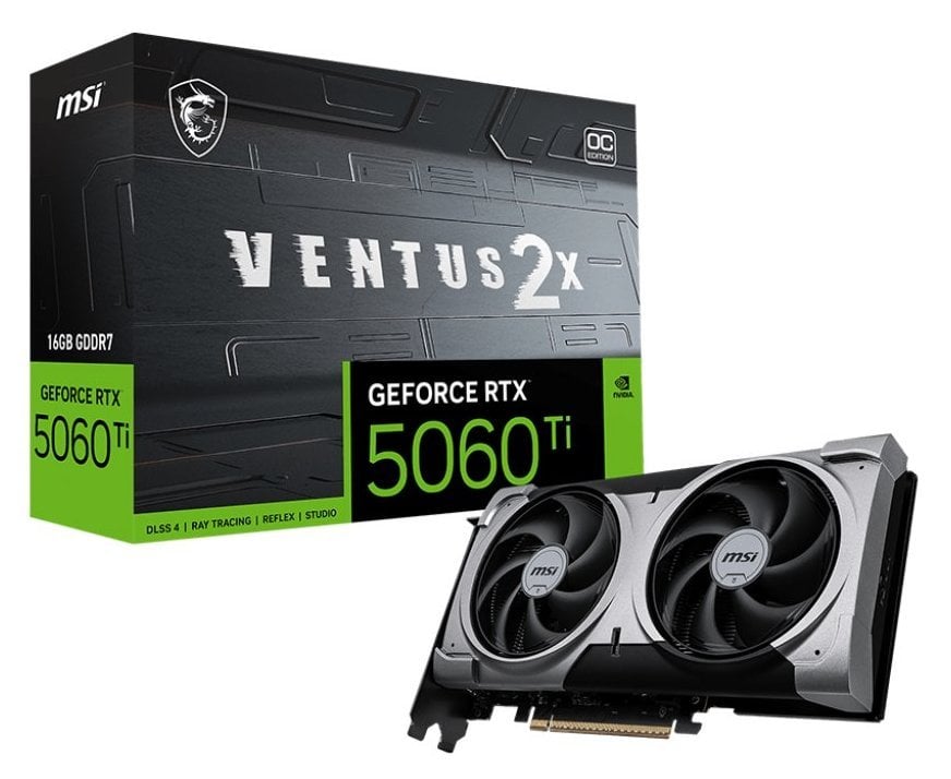 Відеокарта GeForce RTX 5060 Ti 16 GDDR7 MSI VENTUS 2X OC PLUS (RTX 5060 Ti 16G VENTUS 2X OC PLUS) - зображення 1
